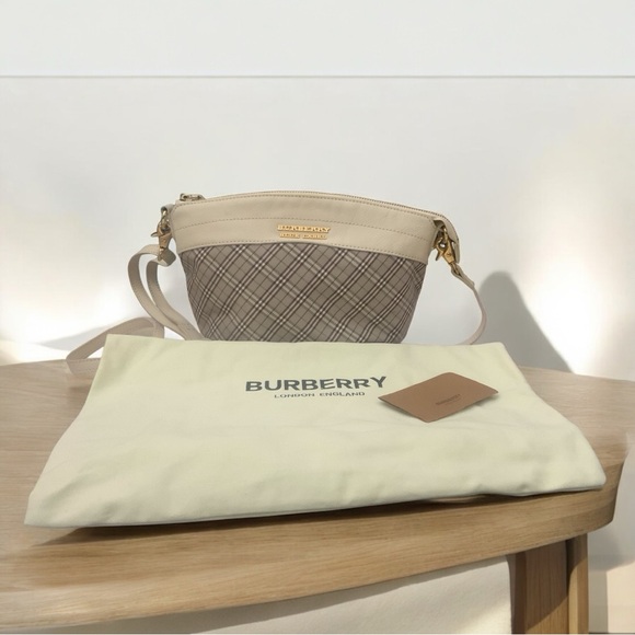 Burberry Blue Label Cream and Brown Crossbody with Elegant Quilted Texture-$375 - Picture 1 of 8